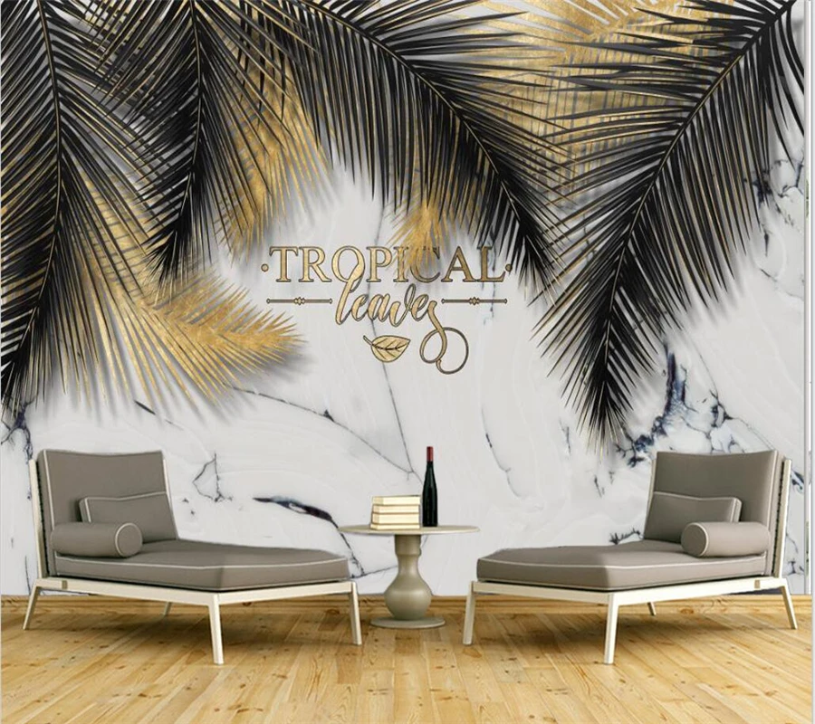 Customized large wallpaper 3d modern Nordic style gold foil tropical plant background wall living room bedroom decoration обои
Customized large wallpaper 3d modern Nordic style gold foil tropical plant background wall living room bedroom decoration обои