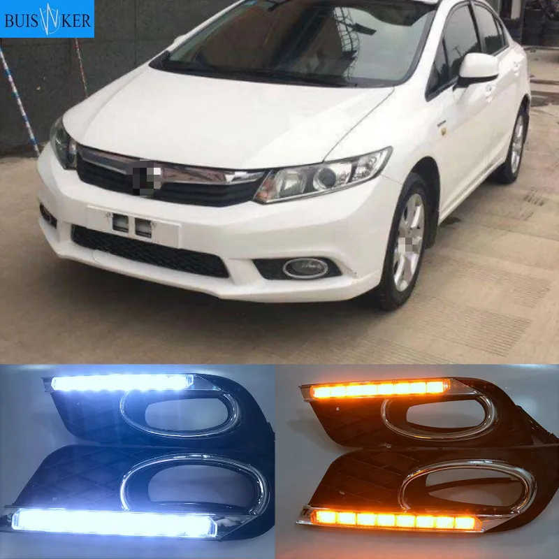 Turning Signal style relay Car LED DRL Daytime Running Lights Accessories with Fog Lamp hole For Honda Civic 2011-2013
Turning Signal style relay Car LED DRL Daytime Running Lights Accessories with Fog Lamp hole For Honda Civic 2011-2013