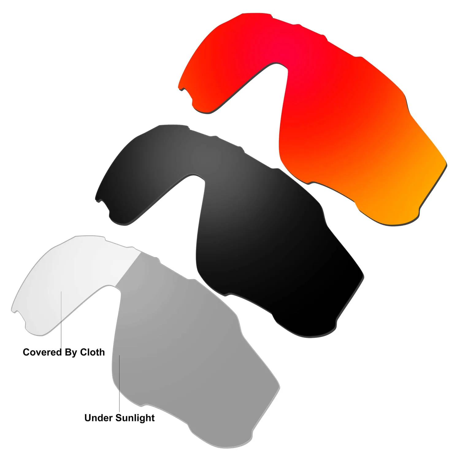 HKUCO Red/Black/Photochromic 3 Pairs Polarized Replacement Lenses For Jawbreaker Sunglasses Increase Clarity
HKUCO Red/Black/Photochromic 3 Pairs Polarized Replacement Lenses For Jawbreaker Sunglasses Increase Clarity