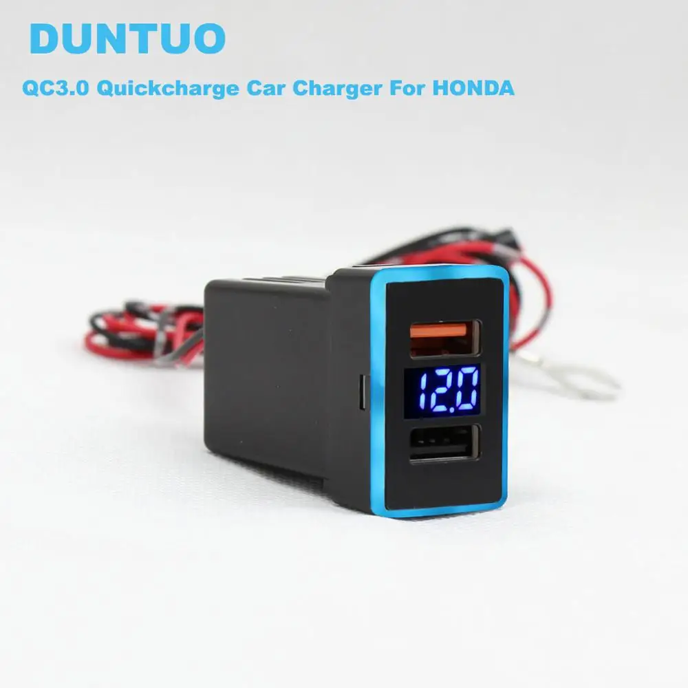 QC3.0 Quickcharge Display Voltage Ampere Car Charger Double USB Phone DVR Adapter Plug & Play Cable For Honda
QC3.0 Quickcharge Display Voltage Ampere Car Charger Double USB Phone DVR Adapter Plug & Play Cable For Honda