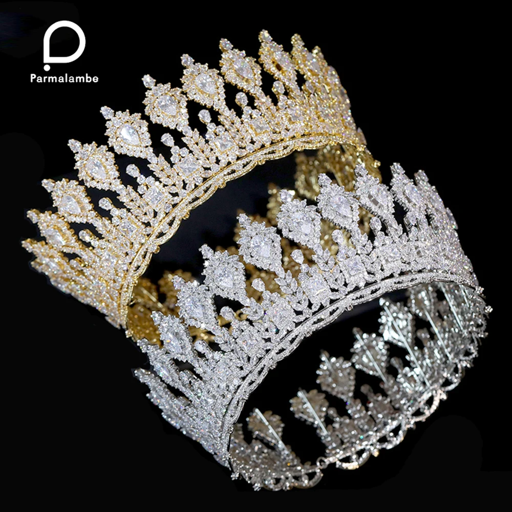 Luxury Round Bride Crown Zirconia Big Tiara Wedding Hair Accessory Queen Crowns Diadem For Women Headband Wedding Accessories
Luxury Round Bride Crown Zirconia Big Tiara Wedding Hair Accessory Queen Crowns Diadem For Women Headband Wedding Accessories