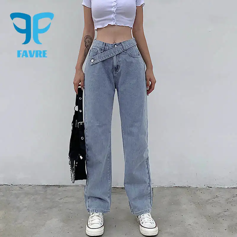 FAVRE Women Jeans Autumn Design Sense Ribbon Waist Straight Blue Pants Womens Korean Style Loose High Waist Slim Drape Trousers
FAVRE Women Jeans Autumn Design Sense Ribbon Waist Straight Blue Pants Womens Korean Style Loose High Waist Slim Drape Trousers