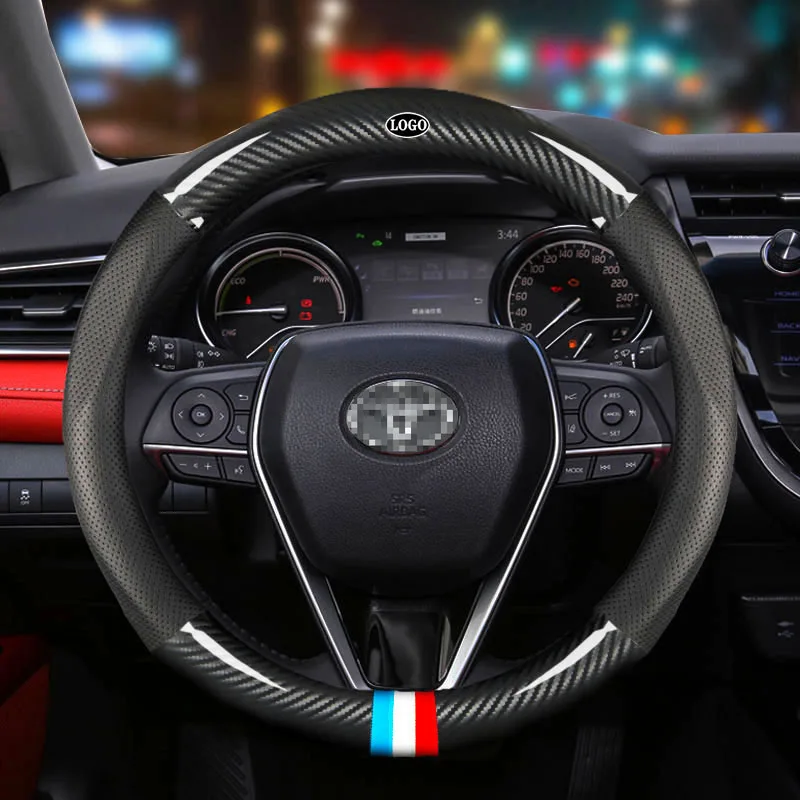 Car Carbon Fiber Steering Wheel Cover 38cm for Toyota All Models Vios Yaris Camry Corolla Auto Interior Accessories Car styling
Car Carbon Fiber Steering Wheel Cover 38cm for Toyota All Models Vios Yaris Camry Corolla Auto Interior Accessories Car styling