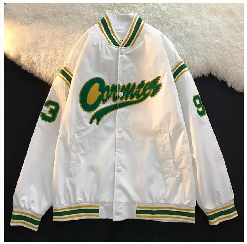 Women's baseball uniform jacket Korean kpop chic vintage embroidered letter jacket women o-neck zipper loose sports jacket
Women's baseball uniform jacket Korean kpop chic vintage embroidered letter jacket women o-neck zipper loose sports jacket