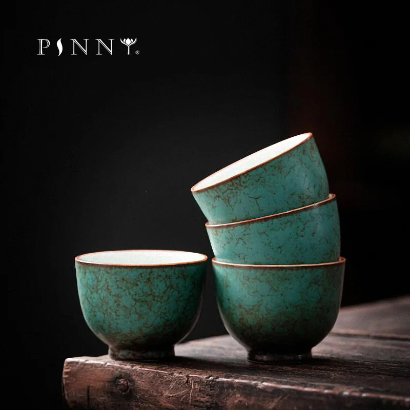 PINNY 45ML Ceramic Turquoise Glaze Teacups Coarse Pottery Kung Fu Tea Cups Traditional Chinese Heat Resistant Drinkware
PINNY 45ML Ceramic Turquoise Glaze Teacups Coarse Pottery Kung Fu Tea Cups Traditional Chinese Heat Resistant Drinkware