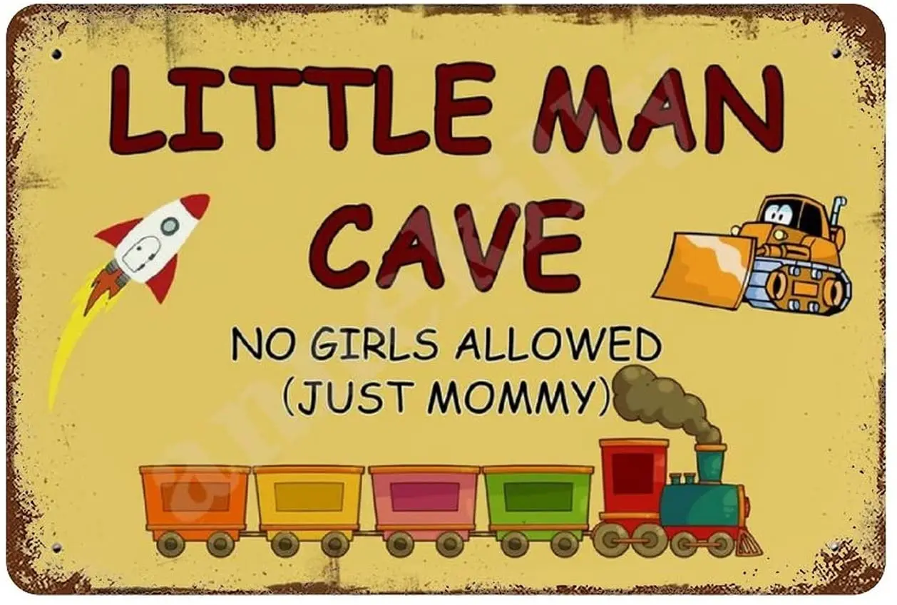 Funny Vintage Metal Sign Little Man Cave No Girls Allowed Kids Children's Boy's Room Bedroom Novelty Wall Door Signs 12x8inch
Funny Vintage Metal Sign Little Man Cave No Girls Allowed Kids Children's Boy's Room Bedroom Novelty Wall Door Signs 12x8inch