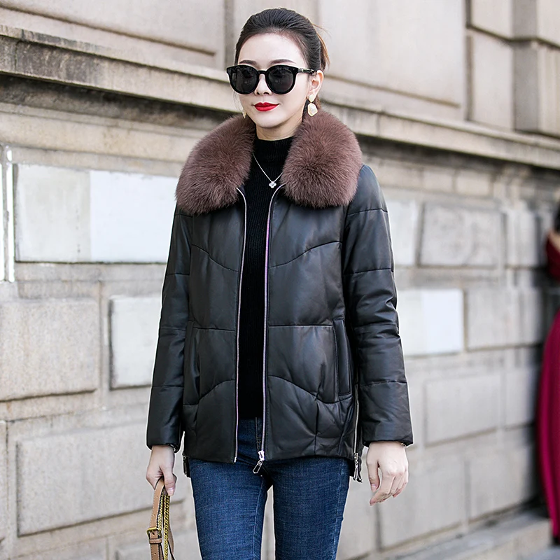 100% Genuine Leather Jacket Women Warm Down Coat Sheepskin Female Natural Fox Fur Collar Coats Korean Short Womens Clothing WPY
100% Genuine Leather Jacket Women Warm Down Coat Sheepskin Female Natural Fox Fur Collar Coats Korean Short Womens Clothing WPY