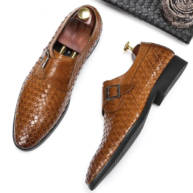 Trendy Buckle Handmade Weave Business Casual Shoes Spring Summer Men Genuine Leather Dress Shoes Mens Quality Office Work Shoes
Trendy Buckle Handmade Weave Business Casual Shoes Spring Summer Men Genuine Leather Dress Shoes Mens Quality Office Work Shoes