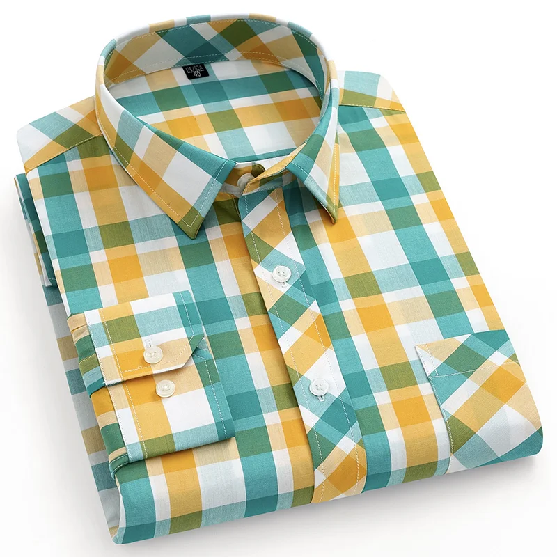 100% Cotton Casual Shirt Men Long Sleeve Plaid Comfortable Breathable Sweat Absorbent Spring Autumn Plus Size Oversized Shirt
100% Cotton Casual Shirt Men Long Sleeve Plaid Comfortable Breathable Sweat Absorbent Spring Autumn Plus Size Oversized Shirt