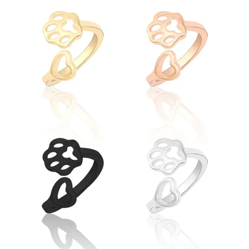 Fashion Multicolor Simple Dog Claw Ring Creative Hollow Love Dog Claw Charm Female Opening Adjustable Size Ring Animal Ring Gift
Fashion Multicolor Simple Dog Claw Ring Creative Hollow Love Dog Claw Charm Female Opening Adjustable Size Ring Animal Ring Gift