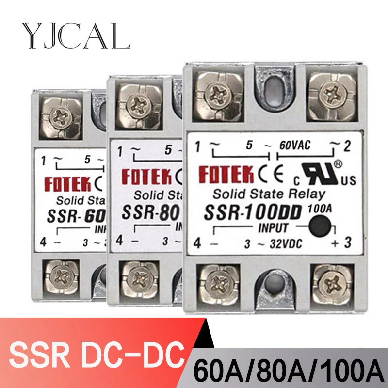 Solid State Relay Module DC 5-60V SSR-60DD SSR-80DD SSR-100DD 60A 80A 100A Input 3-32V DC Output High Quality
Solid State Relay Module DC 5-60V SSR-60DD SSR-80DD SSR-100DD 60A 80A 100A Input 3-32V DC Output High Quality