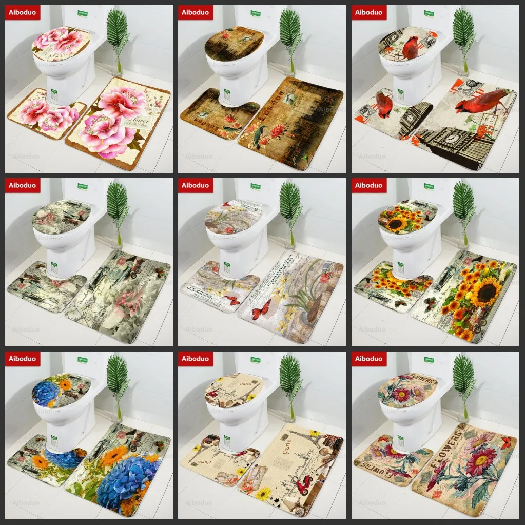 Vintage Stamp 3Pcs/set Bathroom Mat Flannel Anti-Slip Kitchen Bath Mat Carpet Bathroom Toilet Rug Washable Tapete Mats 40X60CM
Vintage Stamp 3Pcs/set Bathroom Mat Flannel Anti-Slip Kitchen Bath Mat Carpet Bathroom Toilet Rug Washable Tapete Mats 40X60CM