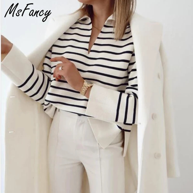 Msfancy Knitted Pullover Women Vintage Black and White Plaid Long Sleeve Sweater 2022 Mujer Chic V-neck Casual Knitted Tops
Msfancy Knitted Pullover Women Vintage Black and White Plaid Long Sleeve Sweater 2022 Mujer Chic V-neck Casual Knitted Tops