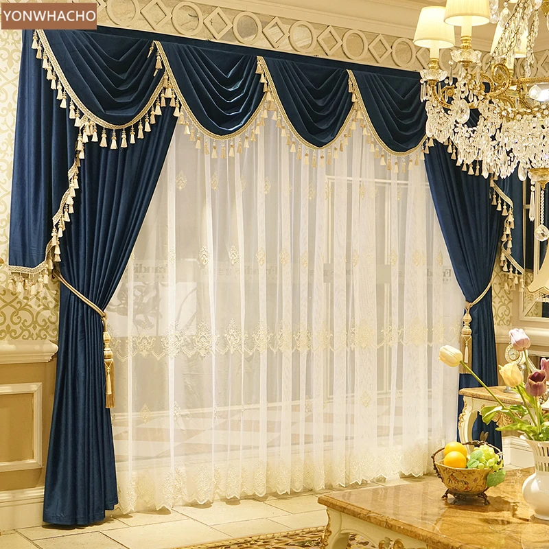 Custom curtains New navy blue simple European living room luxury thick velvet cloth blackout curtain tulle valance drape B773
Custom curtains New navy blue simple European living room luxury thick velvet cloth blackout curtain tulle valance drape B773