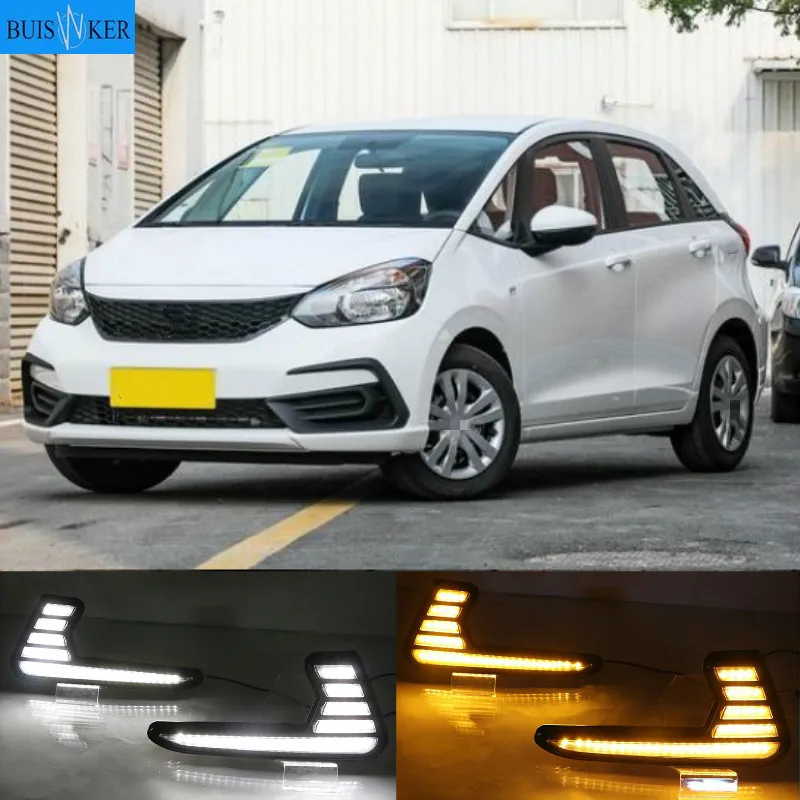 For Honda Jazz fit 2020 2021 LED DRL fog lamp with turn signal function car styling LED Daytime Running Lights
For Honda Jazz fit 2020 2021 LED DRL fog lamp with turn signal function car styling LED Daytime Running Lights