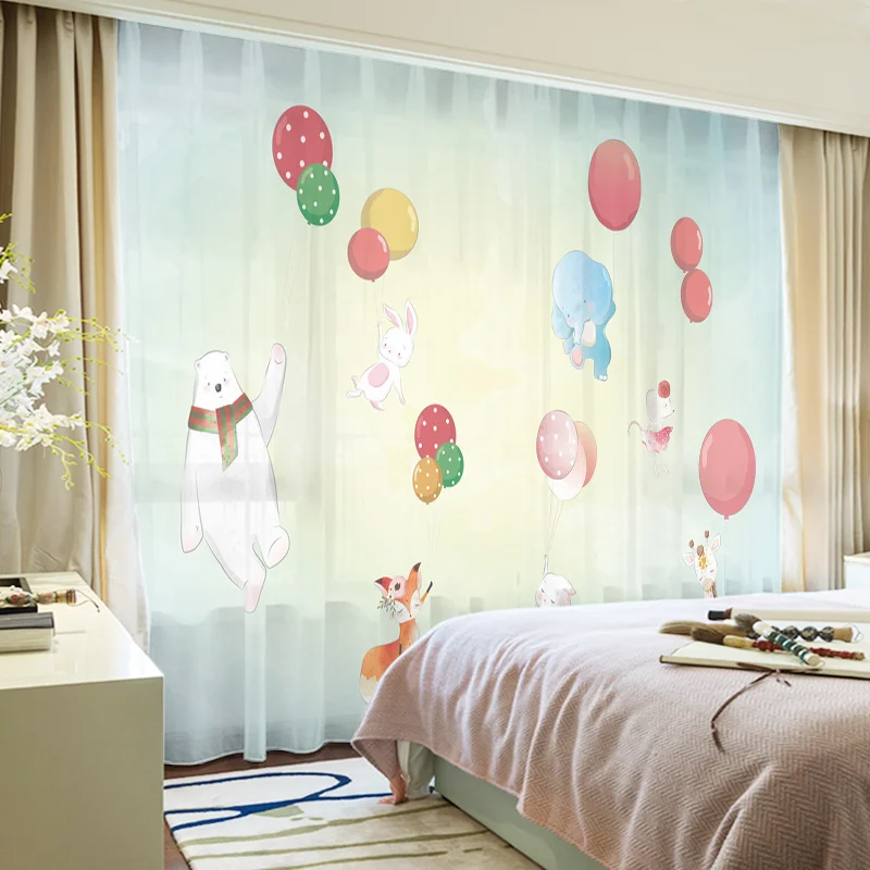 Custom Chiffon Curtain Window Drape for Nursery Kids Children Living Room Bear Balloon
Custom Chiffon Curtain Window Drape for Nursery Kids Children Living Room Bear Balloon