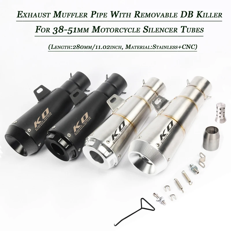 Motorcycle Exhaust Muffler Pipe With Removable DB Killer Stainless Steel CNC Exhaust Silencer System Silp on For 38-51mm Head
Motorcycle Exhaust Muffler Pipe With Removable DB Killer Stainless Steel CNC Exhaust Silencer System Silp on For 38-51mm Head