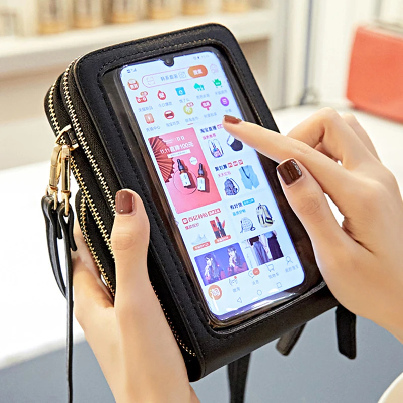 2021 Trendy Touch Screen Cell Phone Shoulder Bags Transparent Crossbody Bag Cellphone Purse Female Messenger Bag Card Wallet
2021 Trendy Touch Screen Cell Phone Shoulder Bags Transparent Crossbody Bag Cellphone Purse Female Messenger Bag Card Wallet