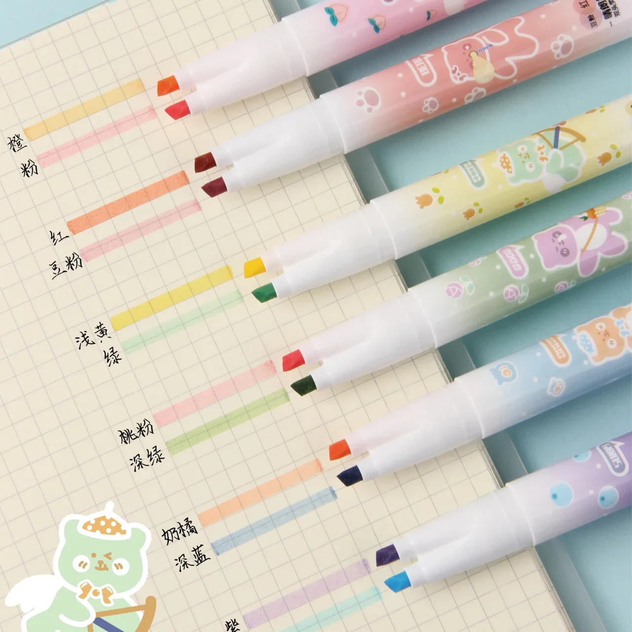 12pcs Korean stationery creative cute three-dimensional double-headed fluorescent marker for students with macaroon color marker
12pcs Korean stationery creative cute three-dimensional double-headed fluorescent marker for students with macaroon color marker