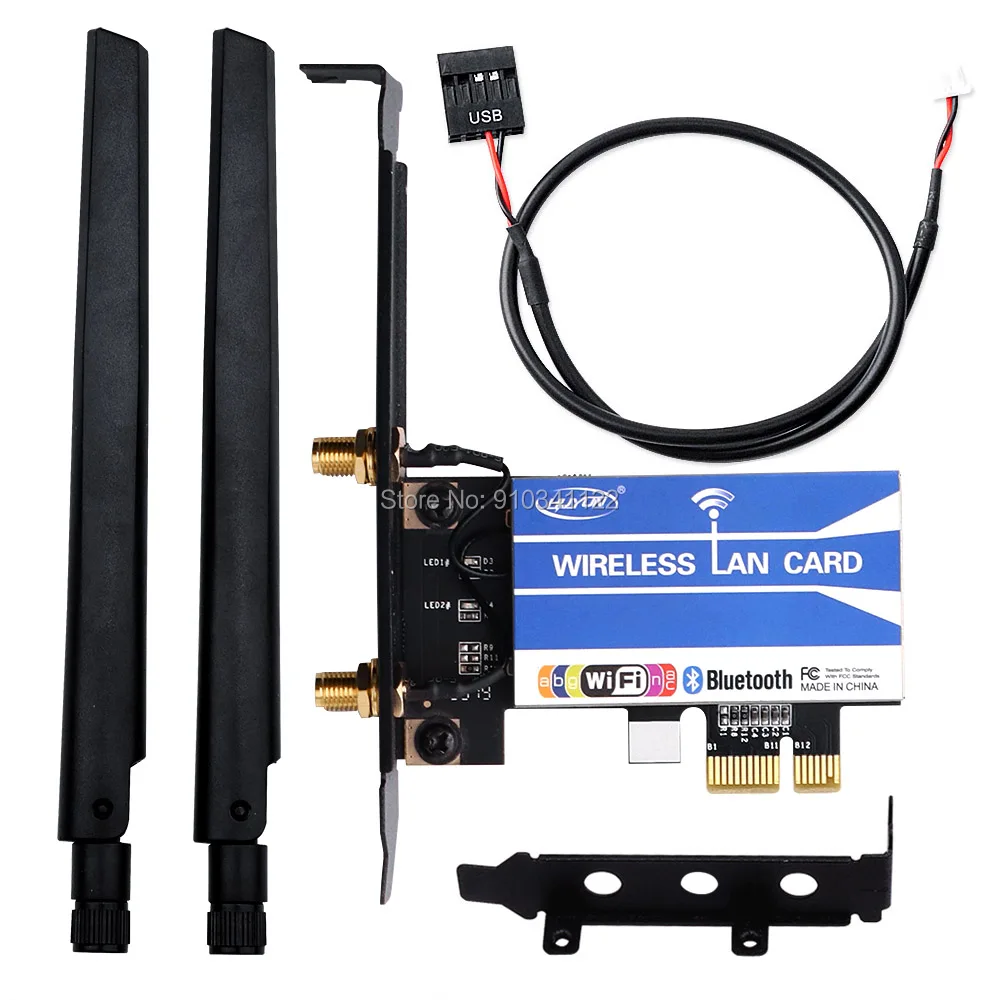 Desktop AC7265 867Mbps PCI-E 1X 16X Card Adapter Dual Band 802.11ac Bluetooth 4.2
Desktop AC7265 867Mbps PCI-E 1X 16X Card Adapter Dual Band 802.11ac Bluetooth 4.2