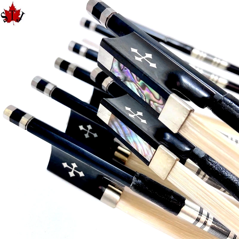 10pcs Strong Professional black Carbon fiber 4/4,3/4,1/2,1/4 violin bow Fiddle Bow,ebony frog,white horesehair horsetail
10pcs Strong Professional black Carbon fiber 4/4,3/4,1/2,1/4 violin bow Fiddle Bow,ebony frog,white horesehair horsetail