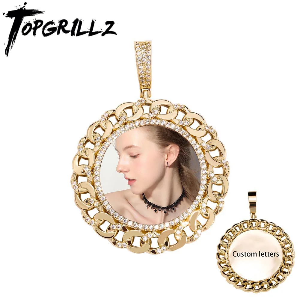 TOPGRILLZ New Personalized Custom Photo Necklace Iced Micro Pave CZ Round Pendant Accessories Jewelry For Men Women
TOPGRILLZ New Personalized Custom Photo Necklace Iced Micro Pave CZ Round Pendant Accessories Jewelry For Men Women