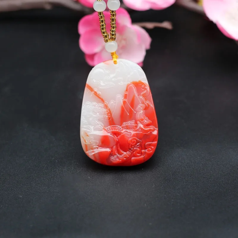 Natural Red White Jade Landscape Scenery Pendant Necklace Chinese Hand-Carved Charm Jewelry Fashion Amulet for Men Women Gifts
Natural Red White Jade Landscape Scenery Pendant Necklace Chinese Hand-Carved Charm Jewelry Fashion Amulet for Men Women Gifts