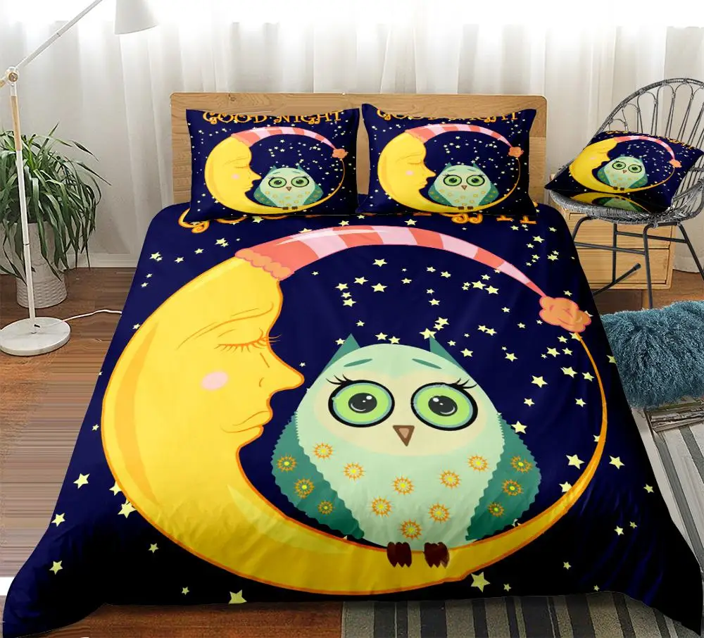 Cartoon Owl Duvet Cover Set Kids Boys Girls Bedding Set Wild Animals Bed Linen Ocean Dolphin Home Textile Microfiber Bedclothes
Cartoon Owl Duvet Cover Set Kids Boys Girls Bedding Set Wild Animals Bed Linen Ocean Dolphin Home Textile Microfiber Bedclothes
