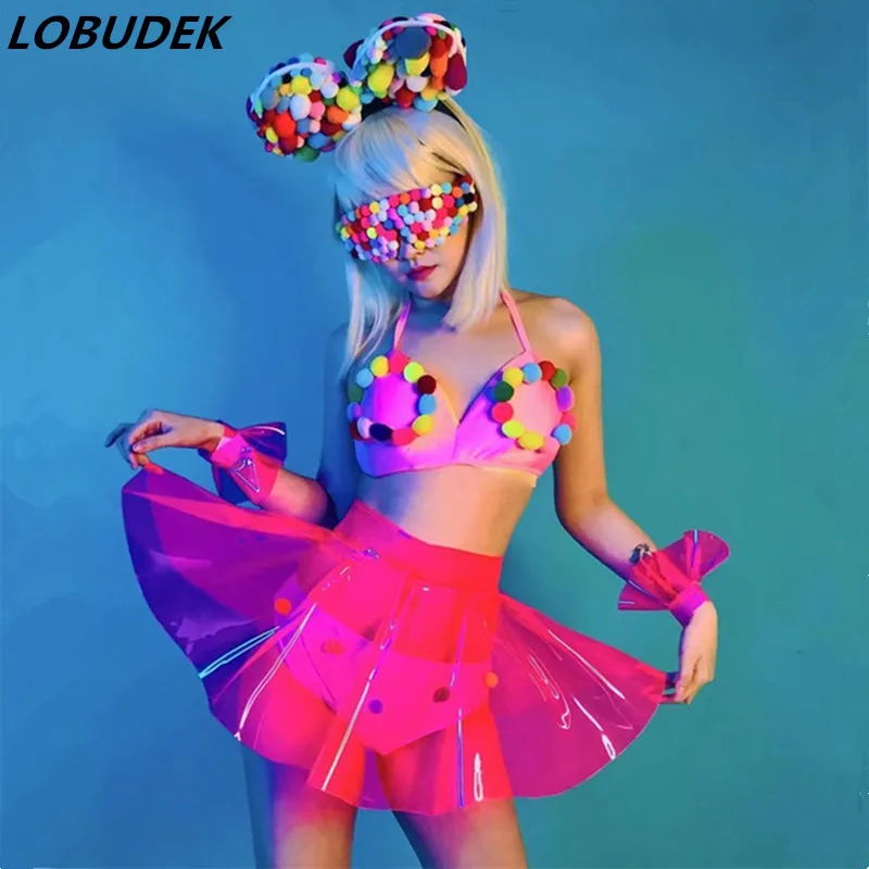 Bar Nightclub Sexy Jazz Dance Costume Rose Skirt Ball Bikini Transparent Outfit Women Dancer Team Festival Rave Party Stage Wear
Bar Nightclub Sexy Jazz Dance Costume Rose Skirt Ball Bikini Transparent Outfit Women Dancer Team Festival Rave Party Stage Wear