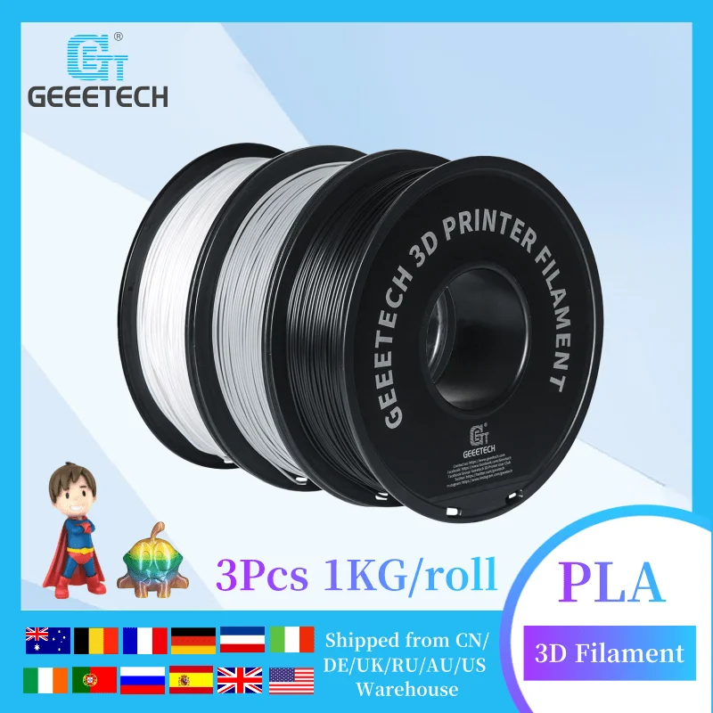 GEEETECH 3rolls 1kg/roll 1.75mm PLA Filament Vacuum Packaging Overseas Warehouses Various Colors For 3D Printer Fast Ship
GEEETECH 3rolls 1kg/roll 1.75mm PLA Filament Vacuum Packaging Overseas Warehouses Various Colors For 3D Printer Fast Ship