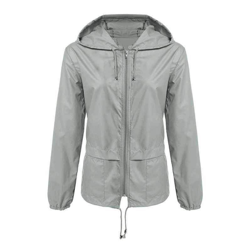 Women Jacket Zipper Lightweight Outdoor Hiking Solid Hooded Raincoat Women Autumn Waterproof Windproof Loose Coats Female LD2127
Women Jacket Zipper Lightweight Outdoor Hiking Solid Hooded Raincoat Women Autumn Waterproof Windproof Loose Coats Female LD2127