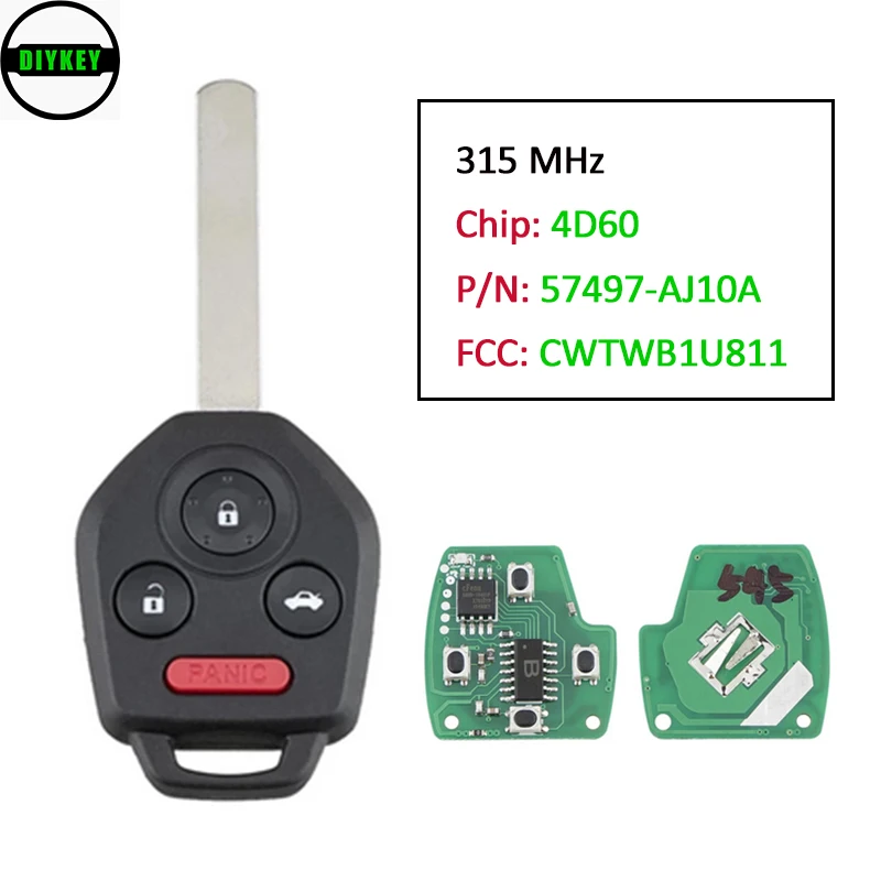 Пульт дистанционного управления для автомобиля DIYKEY CWTWB1U811, 4 кнопки, 315 МГц с чипом 4D60 для Subaru Legacy Outback 2011 2012 2013 2014
Пульт дистанционного управления для автомобиля DIYKEY CWTWB1U811, 4 кнопки, 315 МГц с чипом 4D60 для Subaru Legacy Outback 2011 2012 2013 2014