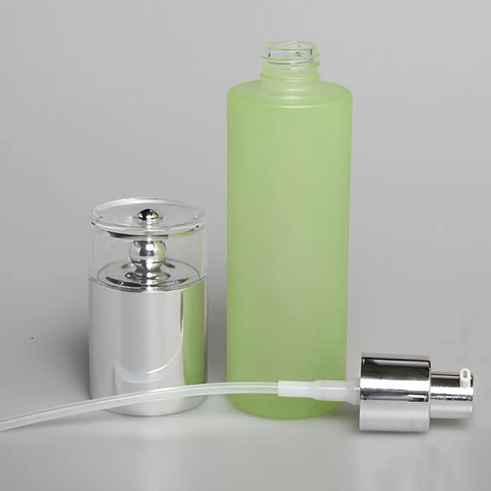 Glass Perfume Spray Bottle with Silver Lids,80ml Green Frosted Lotion Pump Bottle
Glass Perfume Spray Bottle with Silver Lids,80ml Green Frosted Lotion Pump Bottle