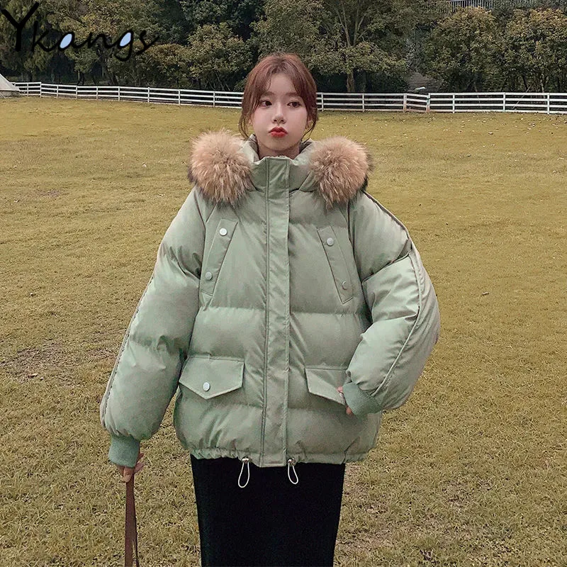 Winter New Thick Women Cotton Coat Korean Style Loose Hooded Long Sleeve Ladies Jacket Harajuku Style Warm Cardigan with Zipper
Winter New Thick Women Cotton Coat Korean Style Loose Hooded Long Sleeve Ladies Jacket Harajuku Style Warm Cardigan with Zipper