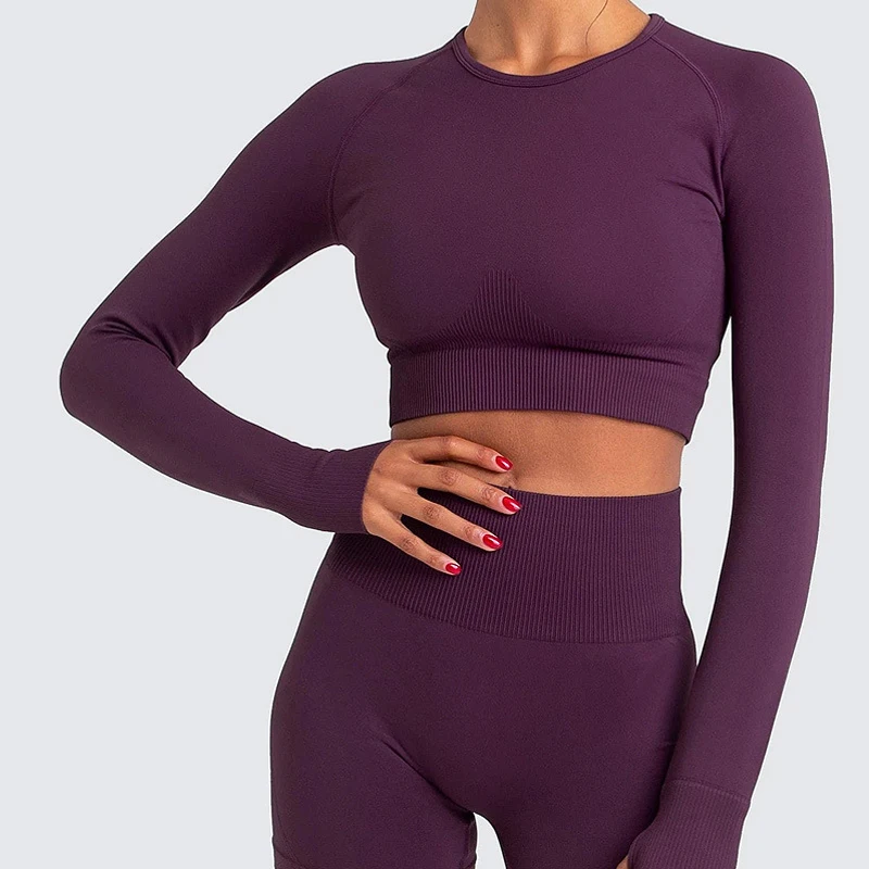 Women's Seamless Long Sleeve Yoga Top Fitness Shirts Solid T-shirts Running Gym Shirts Breathable Quick Dry Top Feamle 2021 New
Women's Seamless Long Sleeve Yoga Top Fitness Shirts Solid T-shirts Running Gym Shirts Breathable Quick Dry Top Feamle 2021 New