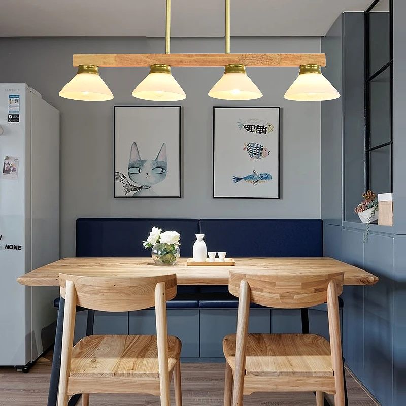 Nordic kitchen decor lustre pendant light solid wood dining room Chandelier Table Loft Bar hanglamp 4 heads glass vintage light
Nordic kitchen decor lustre pendant light solid wood dining room Chandelier Table Loft Bar hanglamp 4 heads glass vintage light