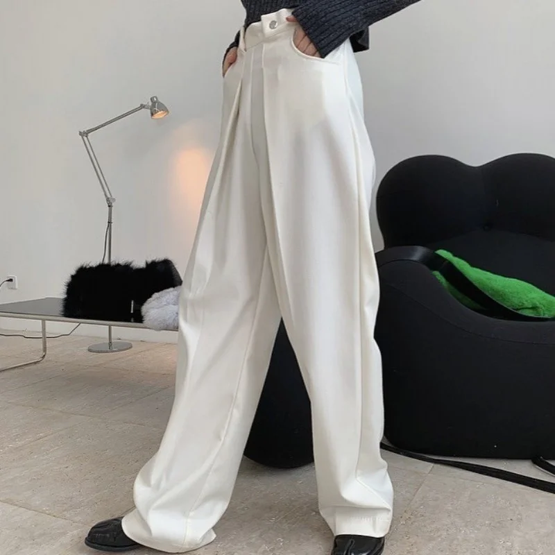 Office Autumn Lady Wide Leg Suit Pants Loose Fit Straight Casual Pants High Street High Waist Solid White Trousers Women S-L
Office Autumn Lady Wide Leg Suit Pants Loose Fit Straight Casual Pants High Street High Waist Solid White Trousers Women S-L