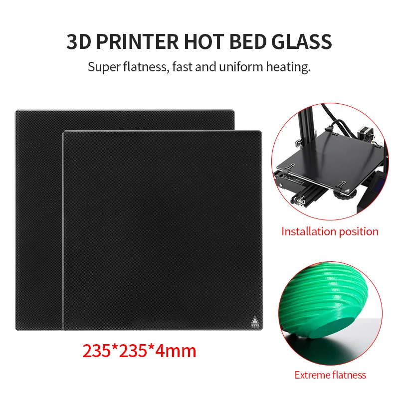 235x235mm Glass Build Plate 3D Bed Glass Plate 3D Build Surface Platform 3D Glass Printer Tempered Upgraded Bed Ender3 CR-10
235x235mm Glass Build Plate 3D Bed Glass Plate 3D Build Surface Platform 3D Glass Printer Tempered Upgraded Bed Ender3 CR-10
