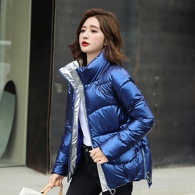 Stand Collar Thick Women's Winter Jacket Short Style Shiny Solid Woman Parkas Plus Size Loose Cotton Padded Casual Coat Outwear
Stand Collar Thick Women's Winter Jacket Short Style Shiny Solid Woman Parkas Plus Size Loose Cotton Padded Casual Coat Outwear