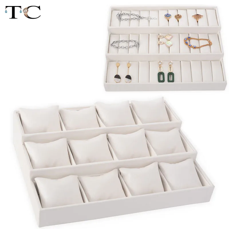 White Display Tray High-grade PU Jewelry Stand Watch Organizer Bracelet Ring Display Rack Earring Storage Box
White Display Tray High-grade PU Jewelry Stand Watch Organizer Bracelet Ring Display Rack Earring Storage Box