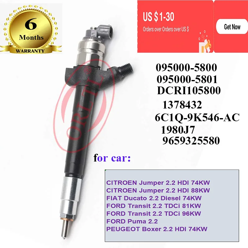 Дизельный инжектор ORLTL 6C1Q-9K546-AC 1980J7 095000-5800 0950005800 DCRI105800 9659325580 1378432 для CITROEN FIAT FORD PEUGEOT
Дизельный инжектор ORLTL 6C1Q-9K546-AC 1980J7 095000-5800 0950005800 DCRI105800 9659325580 1378432 для CITROEN FIAT FORD PEUGEOT