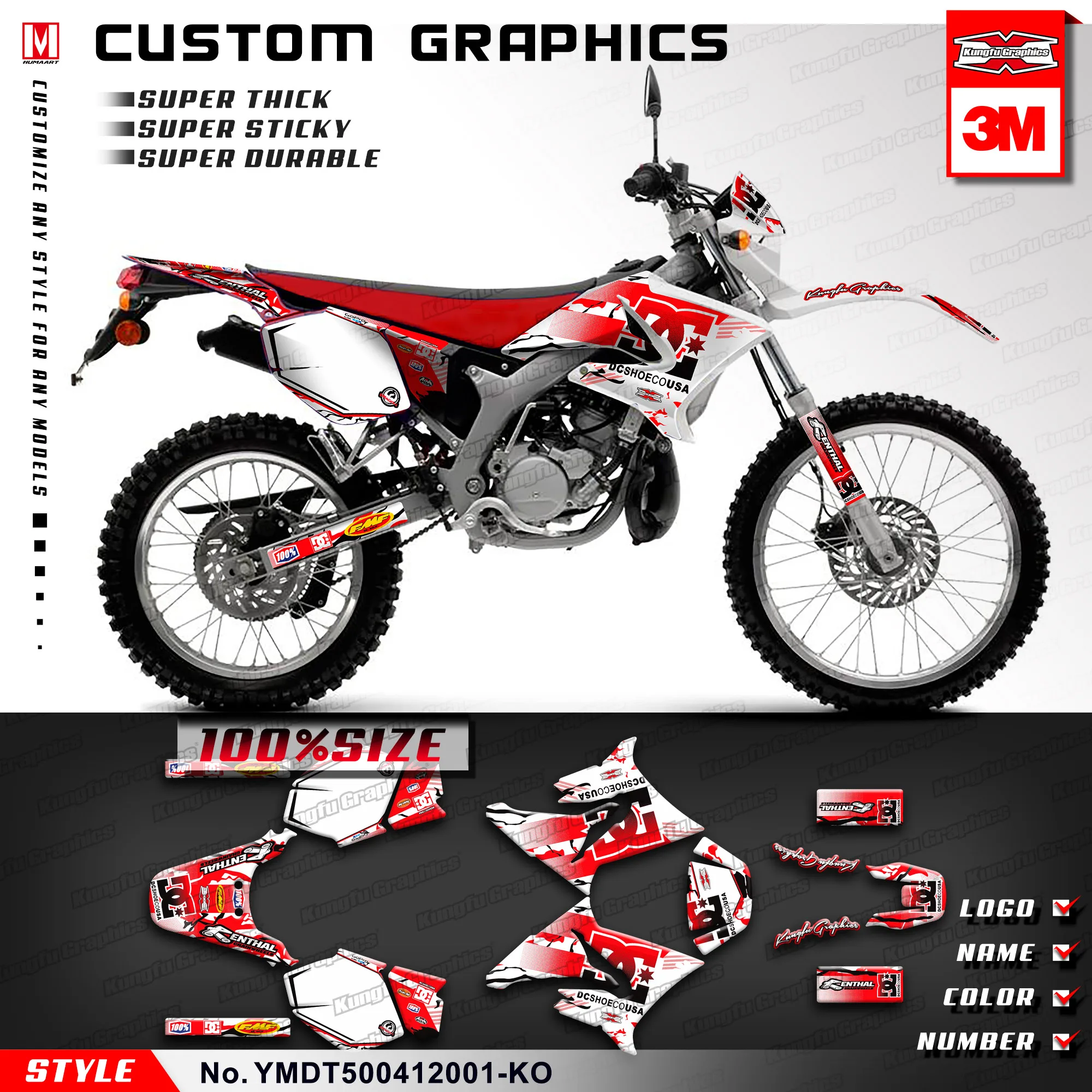 KUNGFU GRAPHICS Custom Stickers Kit Vinyl Wrap Decal Red for Yamaha DT 50R DT50R 2004 2005 2006 2007 2008 2009 2010 2011 2012
KUNGFU GRAPHICS Custom Stickers Kit Vinyl Wrap Decal Red for Yamaha DT 50R DT50R 2004 2005 2006 2007 2008 2009 2010 2011 2012