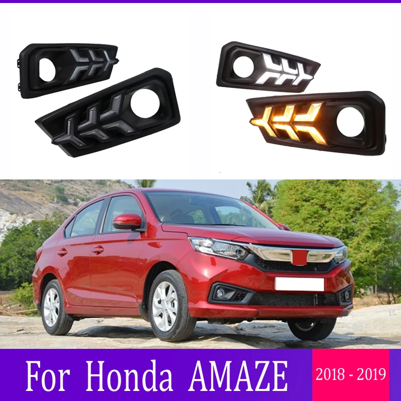 2 шт. для Honda AMAZE 2018 2019 светодиодный дневные ходовые огни DRL с отверстием для противотуманной фары желтый указатель поворота
2 шт. для Honda AMAZE 2018 2019 светодиодный дневные ходовые огни DRL с отверстием для противотуманной фары желтый указатель поворота