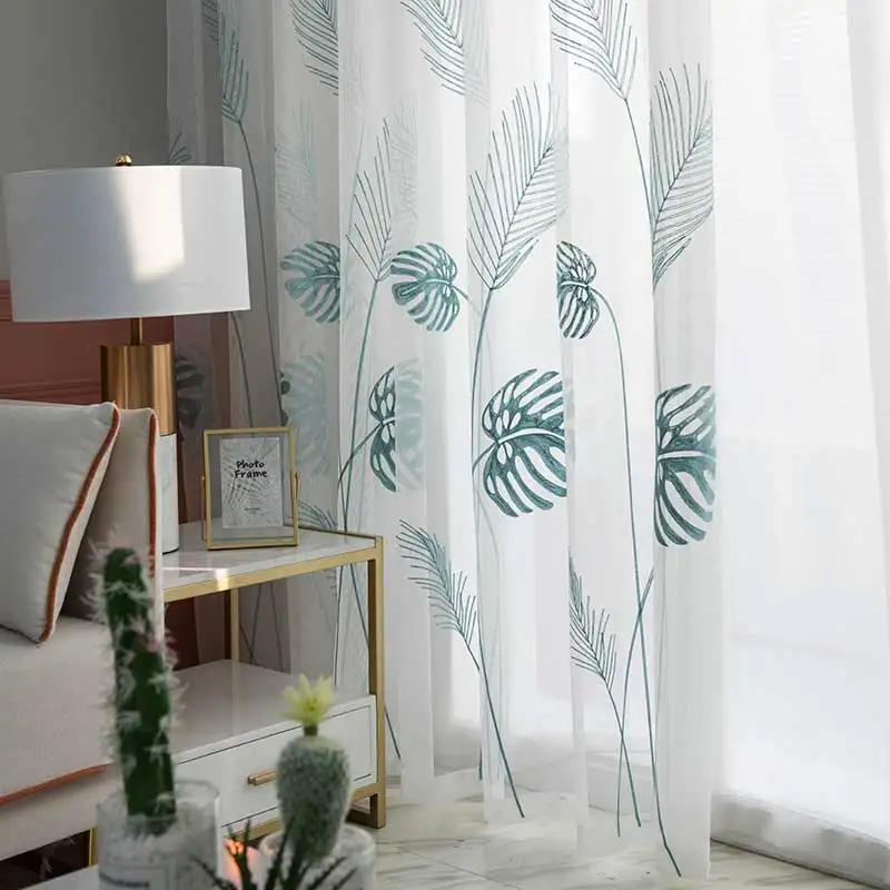 Leaf Embroidered Tulle Curtains for Bedroom The Livingroom Window Treatments Pastoral Sheer Voile for Kitchen Drapes Decor
Leaf Embroidered Tulle Curtains for Bedroom The Livingroom Window Treatments Pastoral Sheer Voile for Kitchen Drapes Decor