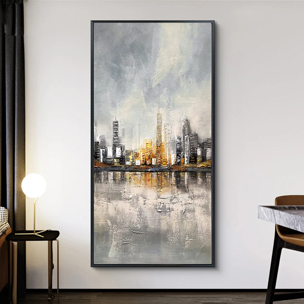 Knife Buildings Oil Painting Hand Painted Abstract Painting Thick Texture Canvas Painting Modern Wall Art Painting Office Decor
Knife Buildings Oil Painting Hand Painted Abstract Painting Thick Texture Canvas Painting Modern Wall Art Painting Office Decor