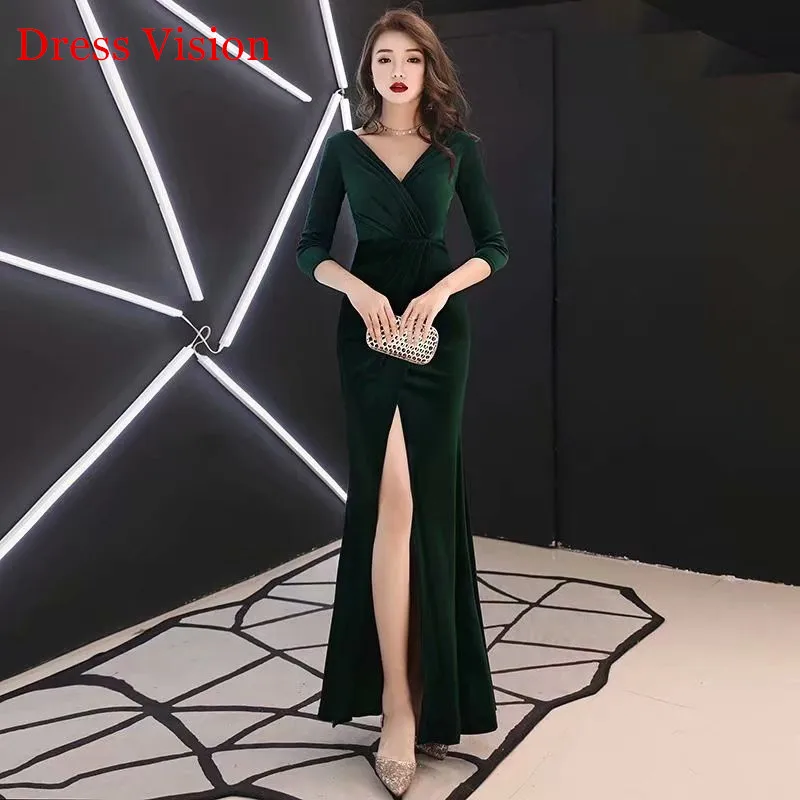 Robe De Soiree Hot sale Elegant Evening Dresses V-Neck Three Quarter Sleeve Split вечерние платья
Robe De Soiree Hot sale Elegant Evening Dresses V-Neck Three Quarter Sleeve Split вечерние платья