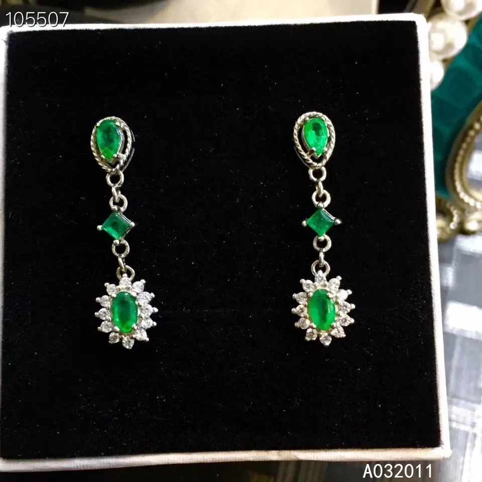 KJJEAXCMY fine jewelry natural Emerald 925 sterling silver trendy girl gemstone earrings new Ear Studs Gift Birthday Party Weddi
KJJEAXCMY fine jewelry natural Emerald 925 sterling silver trendy girl gemstone earrings new Ear Studs Gift Birthday Party Weddi