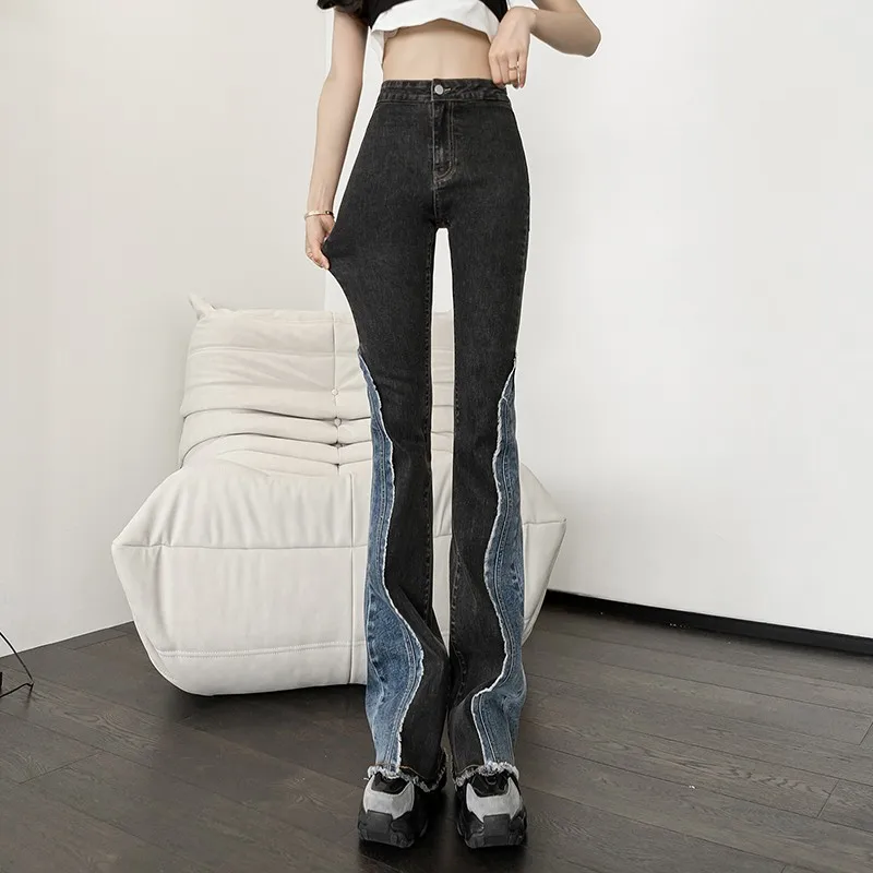2021 New Women Denim Flared Jeans Patchwork Pants Girl Y2K High Waist Wash Casual Cotton Denim Trousers Autumn High Street Jeans
2021 New Women Denim Flared Jeans Patchwork Pants Girl Y2K High Waist Wash Casual Cotton Denim Trousers Autumn High Street Jeans