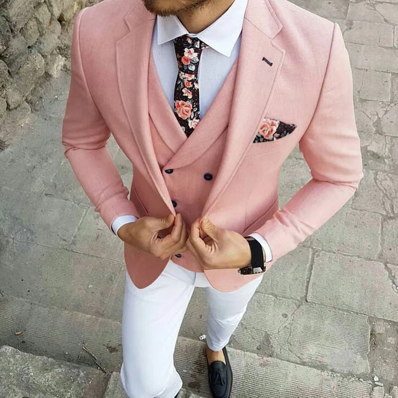 3 Pieces TPSAADE Men Pink Tuxedo Suits For Prom White Pants Wedding Suits Set Single Breasted Blazer (Jacket+Pants+Vest)
3 Pieces TPSAADE Men Pink Tuxedo Suits For Prom White Pants Wedding Suits Set Single Breasted Blazer (Jacket+Pants+Vest)