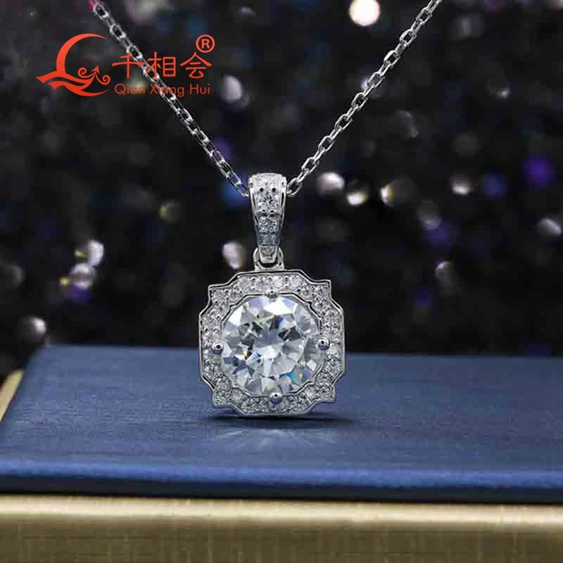 Белый D Цвет VVS1 2ct Halo Круглый Moissanite кулон ожерелье роскошное женское серебро 925 кулон для помолвки с цепочкой ключицы
Белый D Цвет VVS1 2ct Halo Круглый Moissanite кулон ожерелье роскошное женское серебро 925 кулон для помолвки с цепочкой ключицы